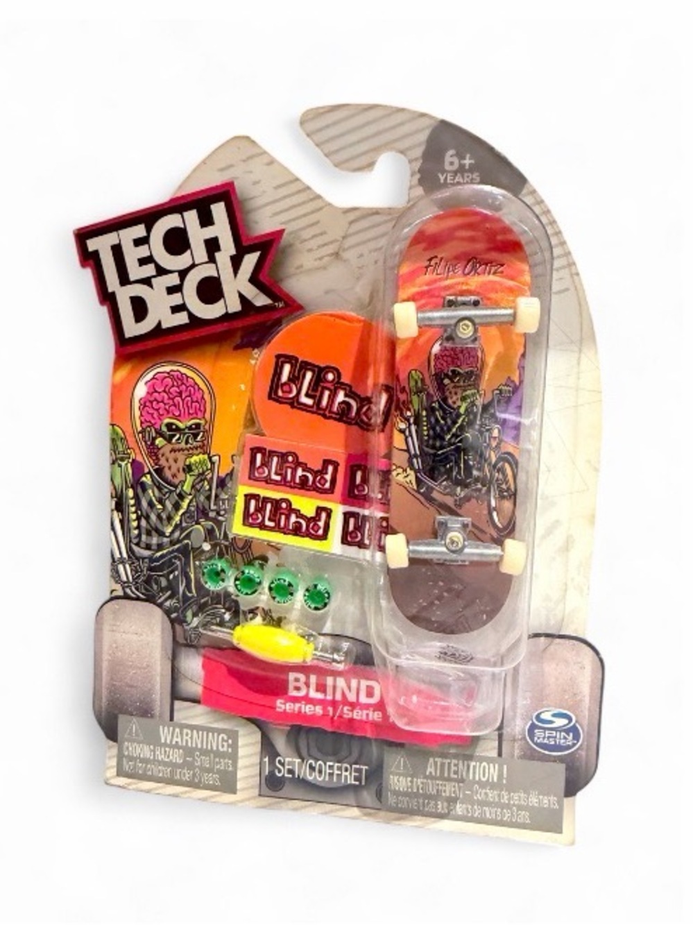Rare vintage Y2K Tech Deck featuring the classic Blind Skateboards Filipe Ortiz